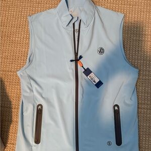 Stitch Light Blue Golf Vest with Zippered Pockets (NWT) Ballantyne Country Club